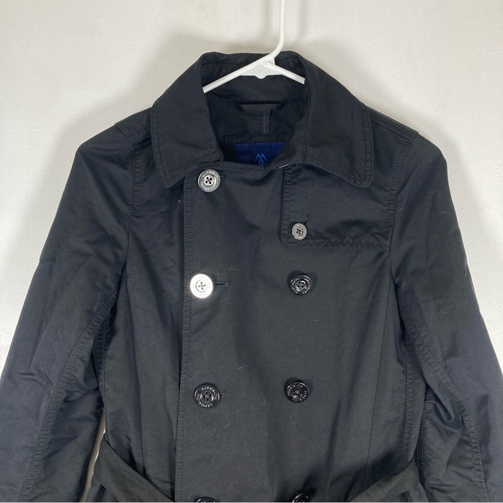 Martin + Osa Belted Double Breasted Trench Raincoat Black Size S Pockets - Picture 2 of 16